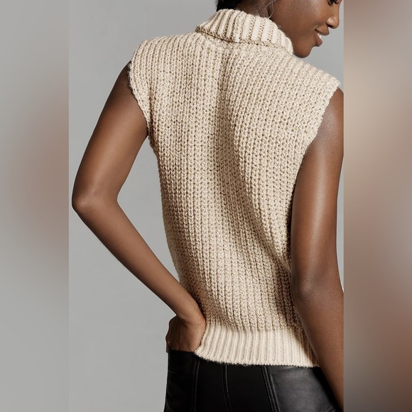 NWT! Anthropologie Pilcro Turtleneck Sweater Vest - Size Medium 🏈 - Picture 5 of 8